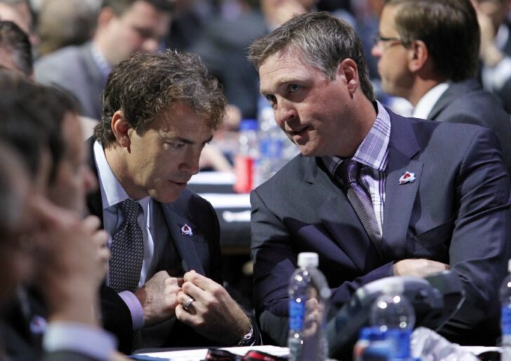 Joe Sakic and Patrick Roy