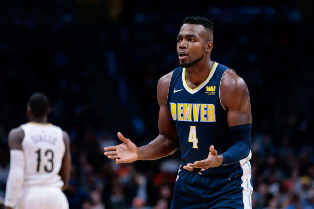 Denver Nuggets forward Paul Millsap (4) in the third quarter against the New Orleans Pelicans at the Pepsi Center.