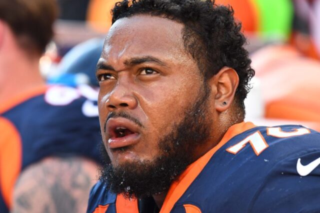 Max Garcia in December of 2010, on the sideline during a game for the Broncos. Credit: Ron Chenoy, USA TODAY Sports.