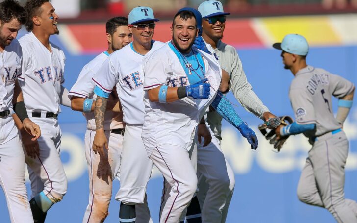 Jose Trevino walked off for the Rangers on Sunday. He's a new father, on Father's Day.