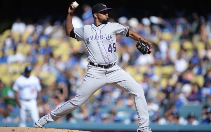 German Marquez pitches on Saturday night in LA. Credit: Gary A. Marquez, USA TODAY Sports.