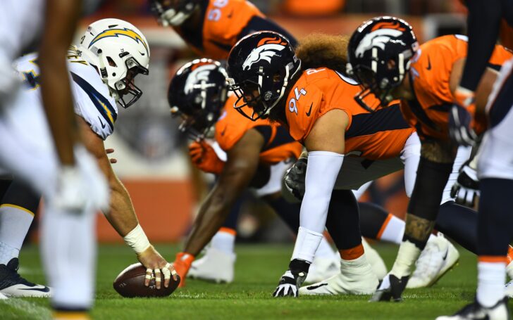 Domata Pero leads his defensive line into battle this year. Credit: Ron Chenoy, USA TODAY Sports.