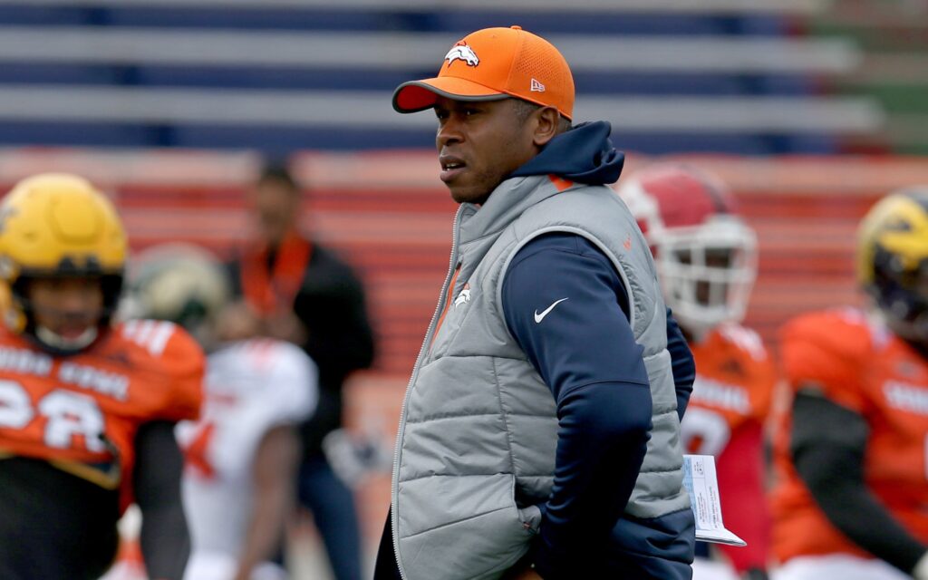 Vance Joseph at the Senior Bowl. Credit: Chuck Cook, USA TODAY Sports.