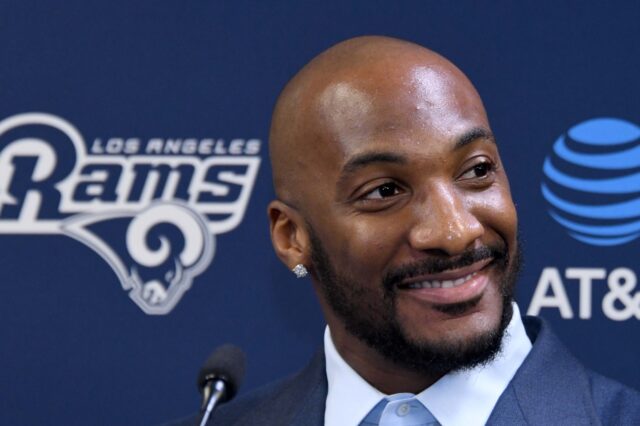 Aqib Talib with LA. Credit: Kirby Lee, USA TODAY Sports.