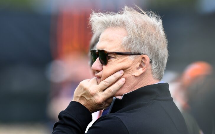 John Elway at rookie minicamp. Credit: Ron Chenoy, USA TODAY Sports.