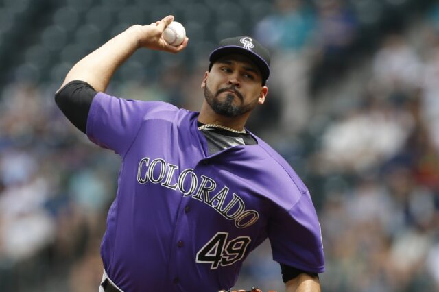 Antonio Senzatela in his last start, July 8. Credit: Jennifer Buchanan, USA TODAY Sports.