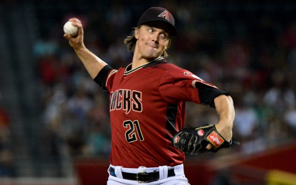 Zack Greinke on Sunday. Credit: Matt Kartozian, USA TODAY Sports.