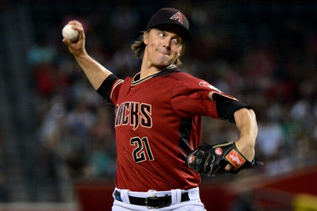 Zack Greinke on Sunday. Credit: Matt Kartozian, USA TODAY Sports.