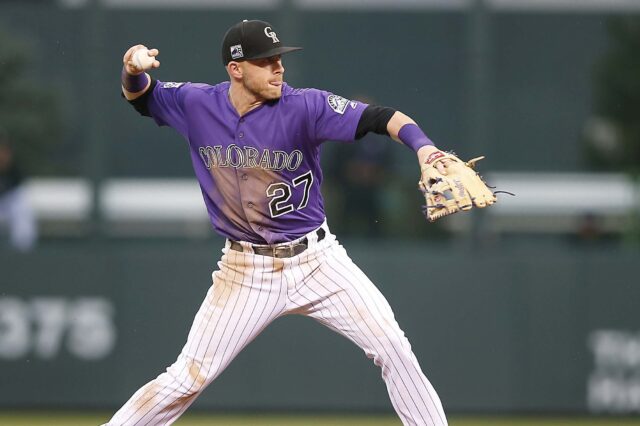 Trevor Story has been a rising star for the Rockies this season. Credit: Russell Lansford, USA TODAY Sports.