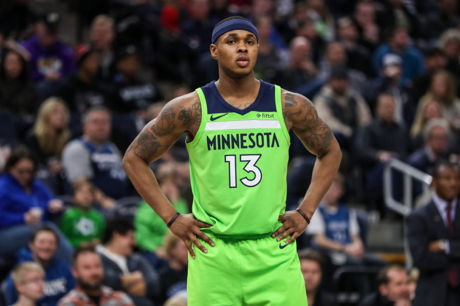 Minnesota Timberwolves guard Marcus Georges-Hunt (13) during the game between the Toronto Raptors and Minnesota Timberwolves at Target Center.