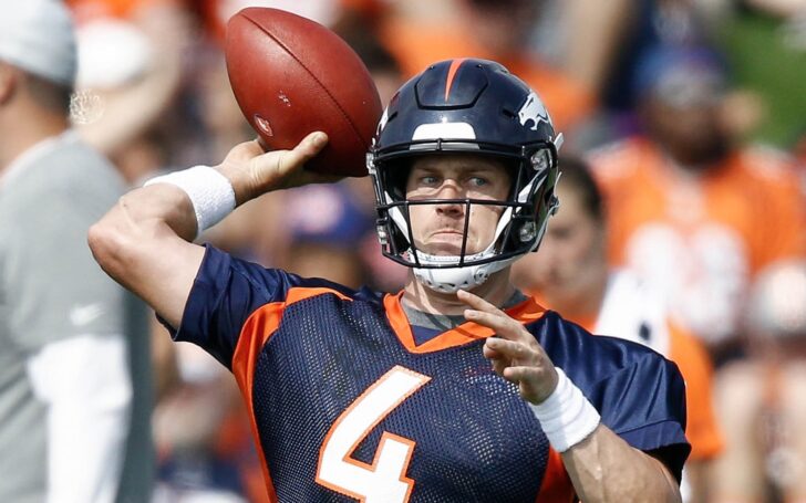 Case Keenum throws in training camp. Credit: Isaiah J. Downing, USA TODAY Sports.