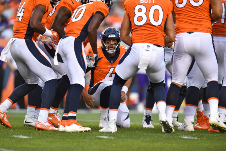 in the first quarter at Broncos Stadium at Mile High.