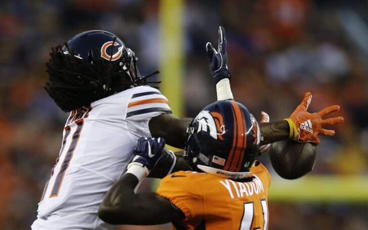 Isaac Yiadom defends a pass. Credit: Isaiah J. Downing, USA TODAY Sports.