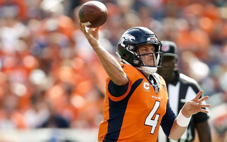 Case Keenum throws on the run. Credit: Isaiah J. Downing, USA TODAY Sports.