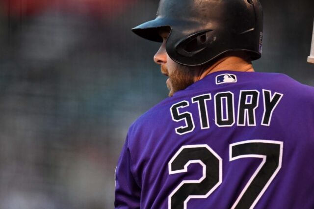 Trevor Story. Credit: Ron Chenoy, USA Today Sports.