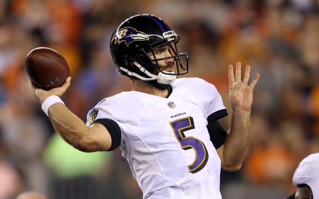 Joe Flacco. Credit: Aaron Doster, USA TODAY Sports.