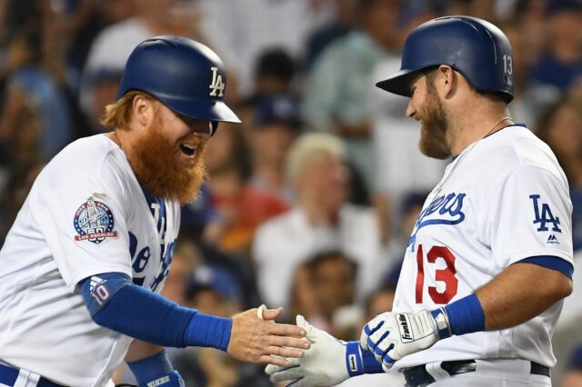 Dodgers celebrate. Credit: Richard Mackson.