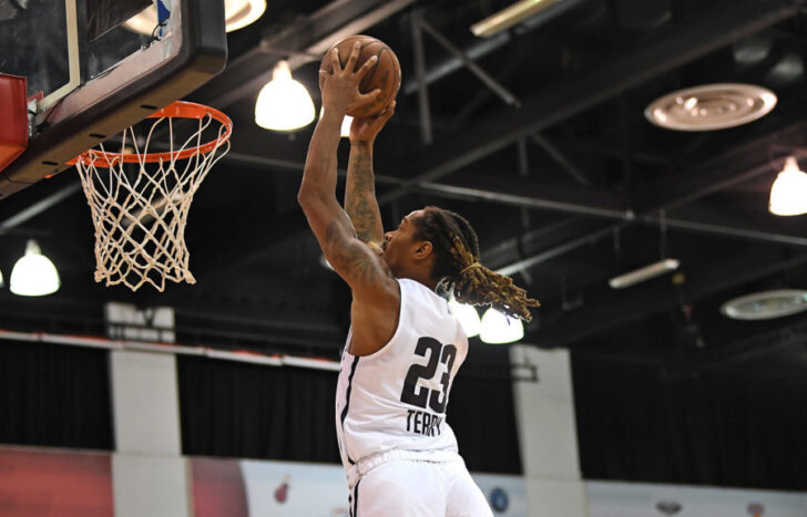 Denver Nuggets forward Emanuel Terry (23) dunks during the second half against the Toronto Raptors at Cox Pavilion.