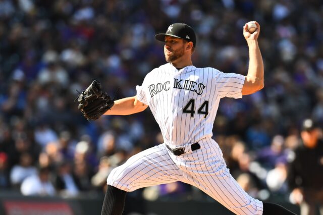 Tyler Anderson in his last, great start. Credit: Ron Chenoy, USA TODAY Sports.