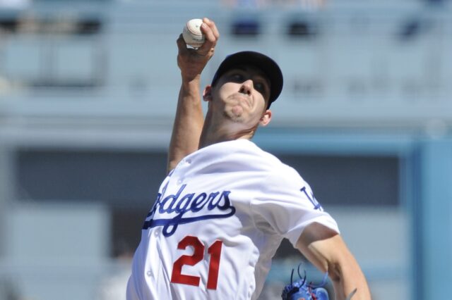 Walker Buehler pitched lights-out against the Broncos. Credit: Gary A. Vasquez, USA TODAY Sports.