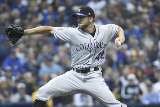 Tyler Anderson pitches in Game 2. Credit: Benny Sieu, USA TODAY Sports.