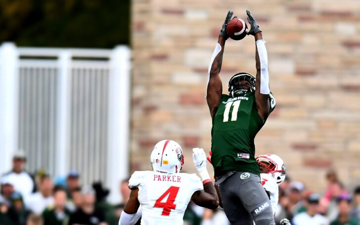 Preston Williams goes high for a touchdown. Credit: Ron Chenoy, USA TODAY Sports.