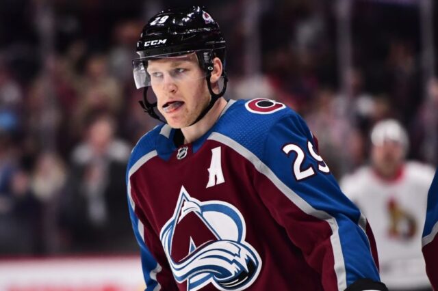 Nathan MacKinnon, credit: Ron Chenoy, USA TODAY Sports.