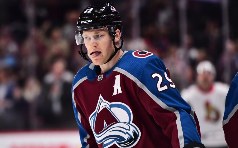 Nathan MacKinnon, credit: Ron Chenoy, USA TODAY Sports.