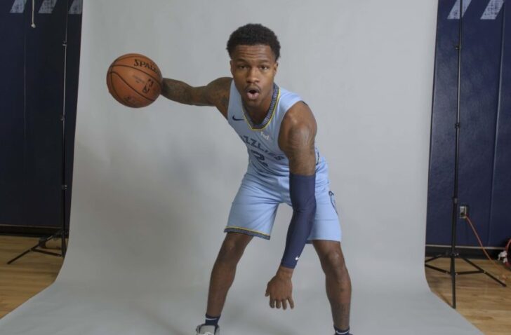 Memphis Grizzlies gaurd Brandon Goodwin (2) poses during media at FedEx Forum.