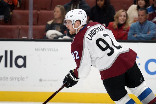 Gabriel Landeskog. Credit: Gary A. Vasquez, USA TODAY Sports.