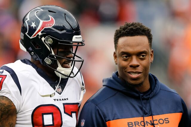 Brandon Marshall with Demaryius Thomas. Credit: Isaiah J. Downing, USA TODAY Sports.