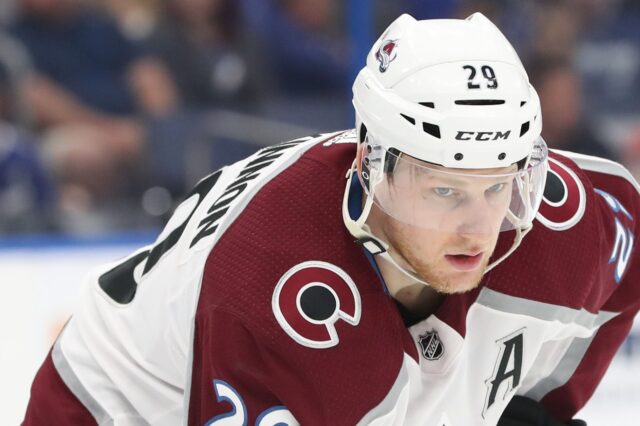 Nathan MacKinnon. Credit: Kim Klement, USA TODAY Sports.