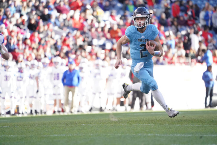 Valor Christian High School quarterback Luke McCaffrey -- PHOTO CREDIT: Paige Stingley/Valor Christian High School