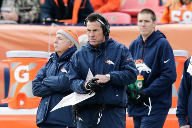 Gary Kubiak as Broncos head coach in 2017. Credit: Isaiah J. Downing, USA TODAY Sports.