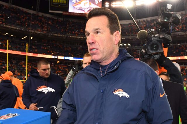 Gary Kubiak. Credit: Ron Chenoy, USA TODAY Sports.