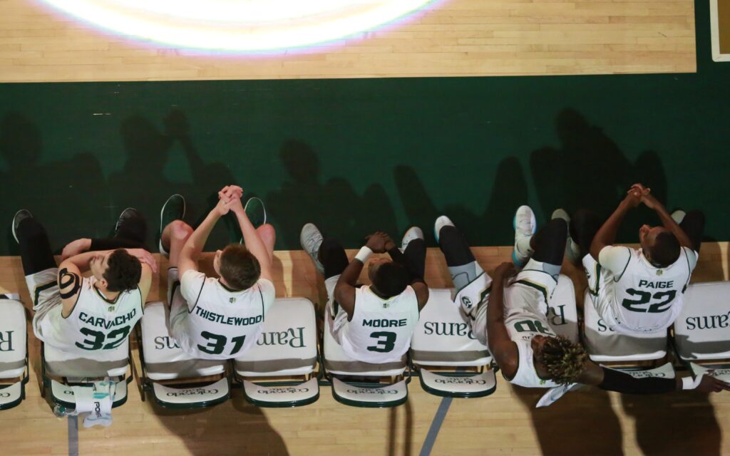 Colorado State's starting five. Credit: CSU Athletics Communications.