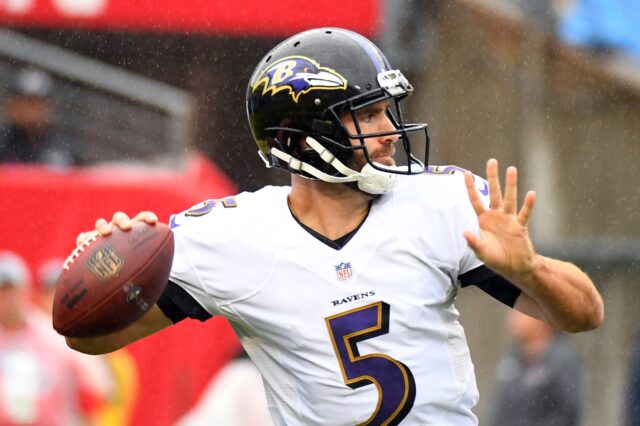 Joe Flacco. Credit: Christopher Hanewinckel, USA TODAY Sports.