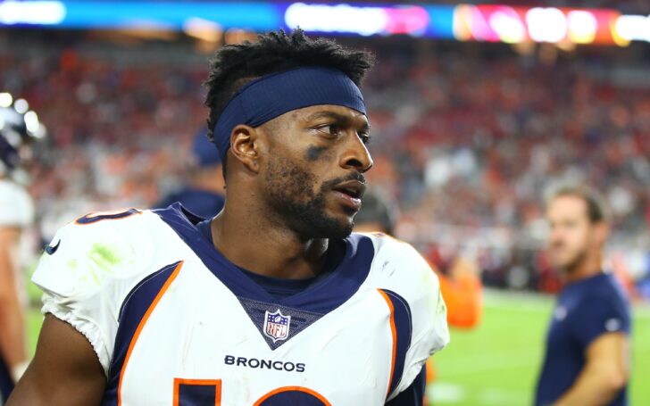 Emmanuel Sanders. Credit: Mark J. Rebilas, USA TODAY Sports.