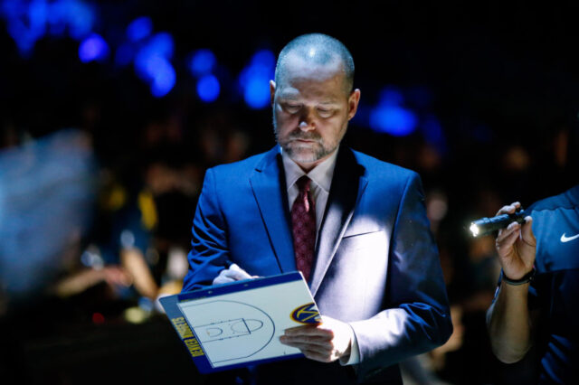 Denver Nuggets head coach Michael Malone before the game against the Boston Celtics at Pepsi Center.