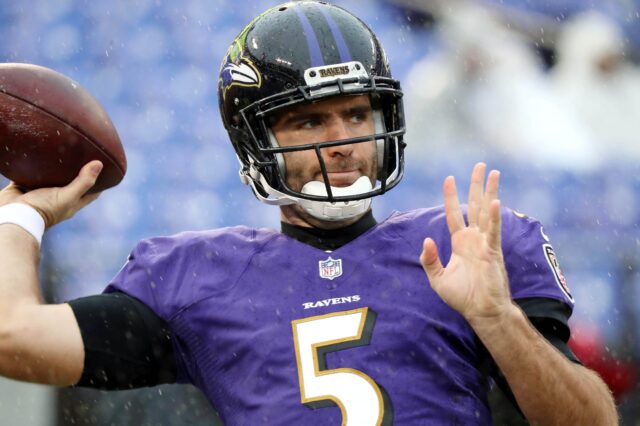 Joe Flacco. Credit: Mike Stringer, USA TODAY Sports.