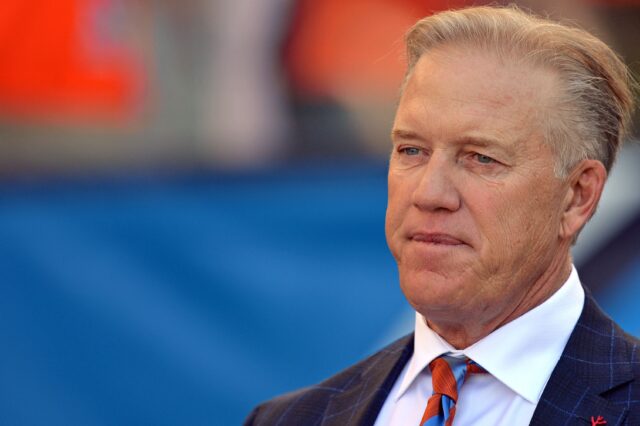 John Elway. Credit: Jake Roth, USA TODAY Sports.