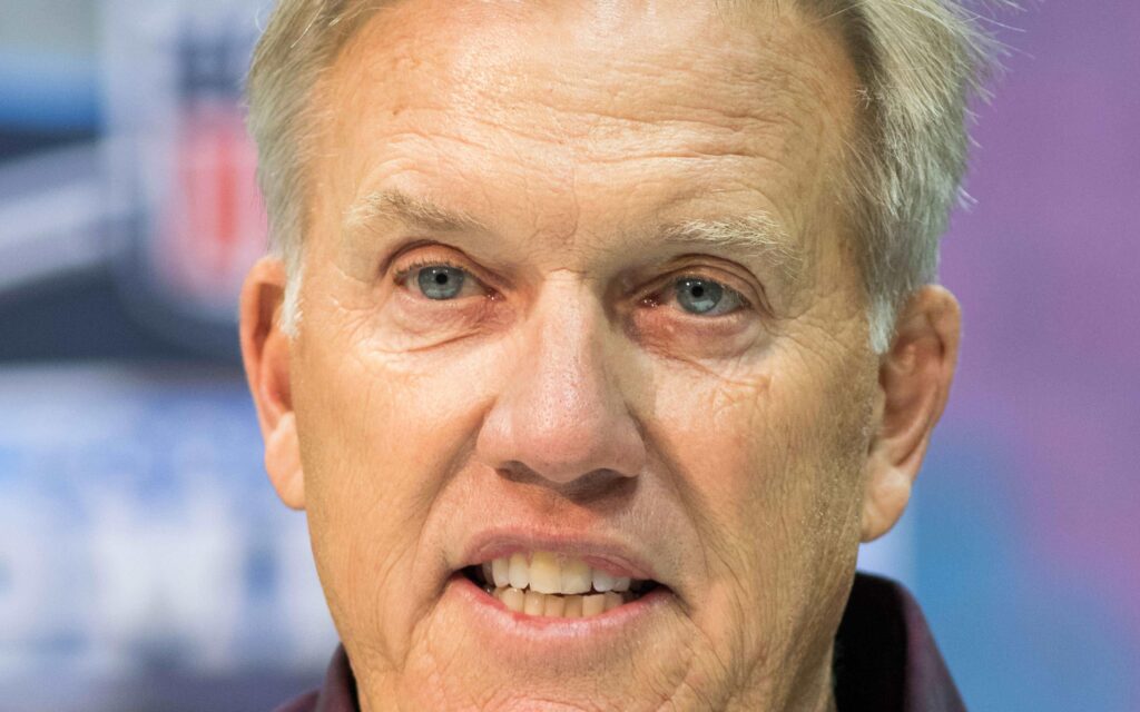 John Elway at the Combine. Credit: Trevor Ruszkowski, USA TODAY Sports.