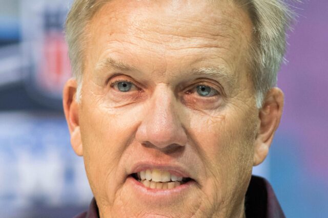 John Elway at the Combine. Credit: Trevor Ruszkowski, USA TODAY Sports.