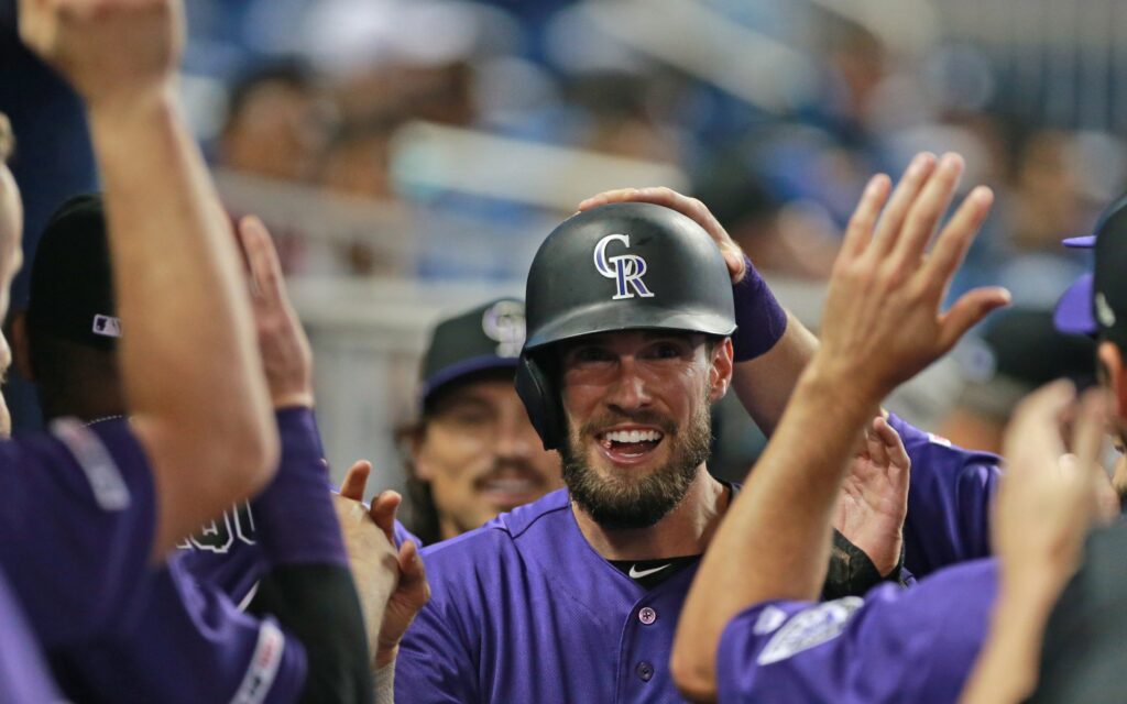 David Dahl. Credit: Sam Navarro, USA TODAY Sports.