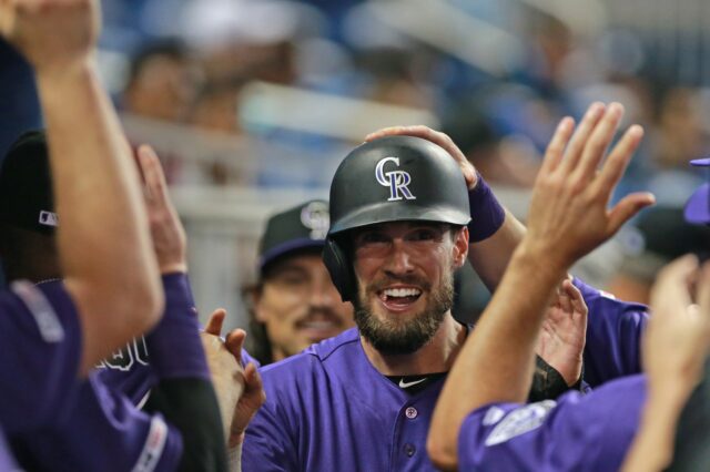 David Dahl. Credit: Sam Navarro, USA TODAY Sports.