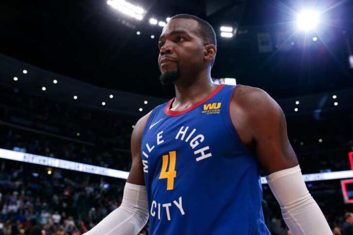 Denver Nuggets forward Paul Millsap (4) after the game against the Portland Trail Blazers at the Pepsi Center.