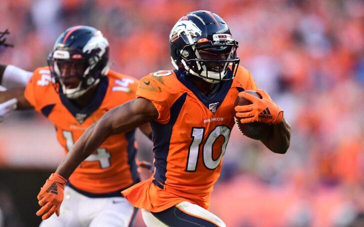 Emmanuel Sanders in September. Credit: Ron Chenoy, USA TODAY Sports.