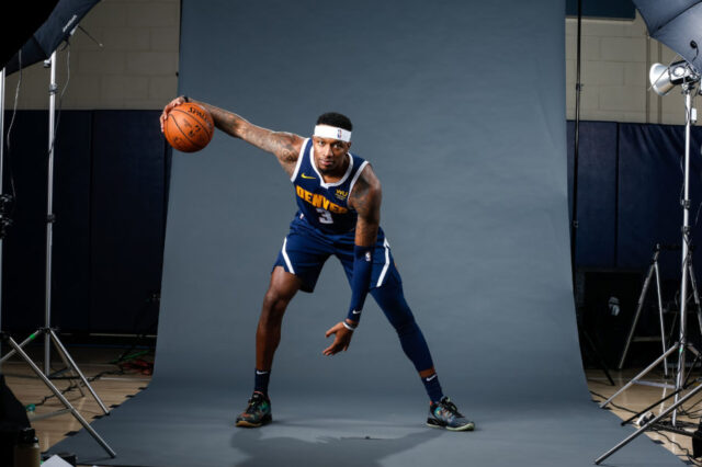 Denver Nuggets forward Torrey Craig (3) during media day at the Pepsi Center.