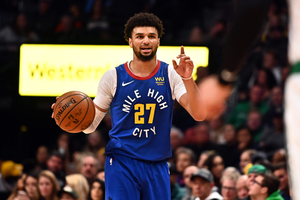 Denver Nuggets guard Jamal Murray (27) during the second half against the Boston Celtics at the Pepsi Center.