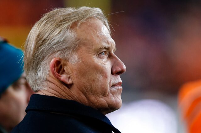 John Elway at the Chargers game. Credit: Isiah J. Downing, USA TODAY Sports.